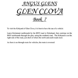 Glen Clova Memorial Inscriptions PDF Download